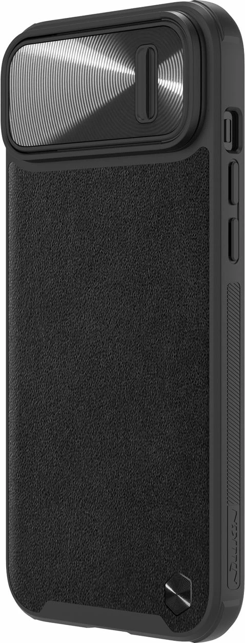 Mbështjellës Nillkin CamShield Leather S Case për iPhone 14, me kapak kamere, e zezë