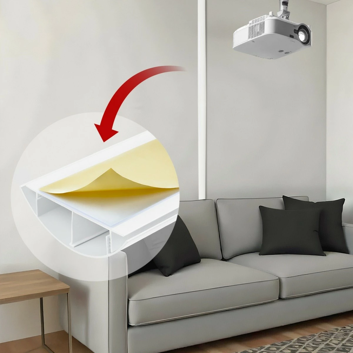 Listelë alumini për mbulimin e kabllove Maclean MC-814 W, 75cm, e bardhë