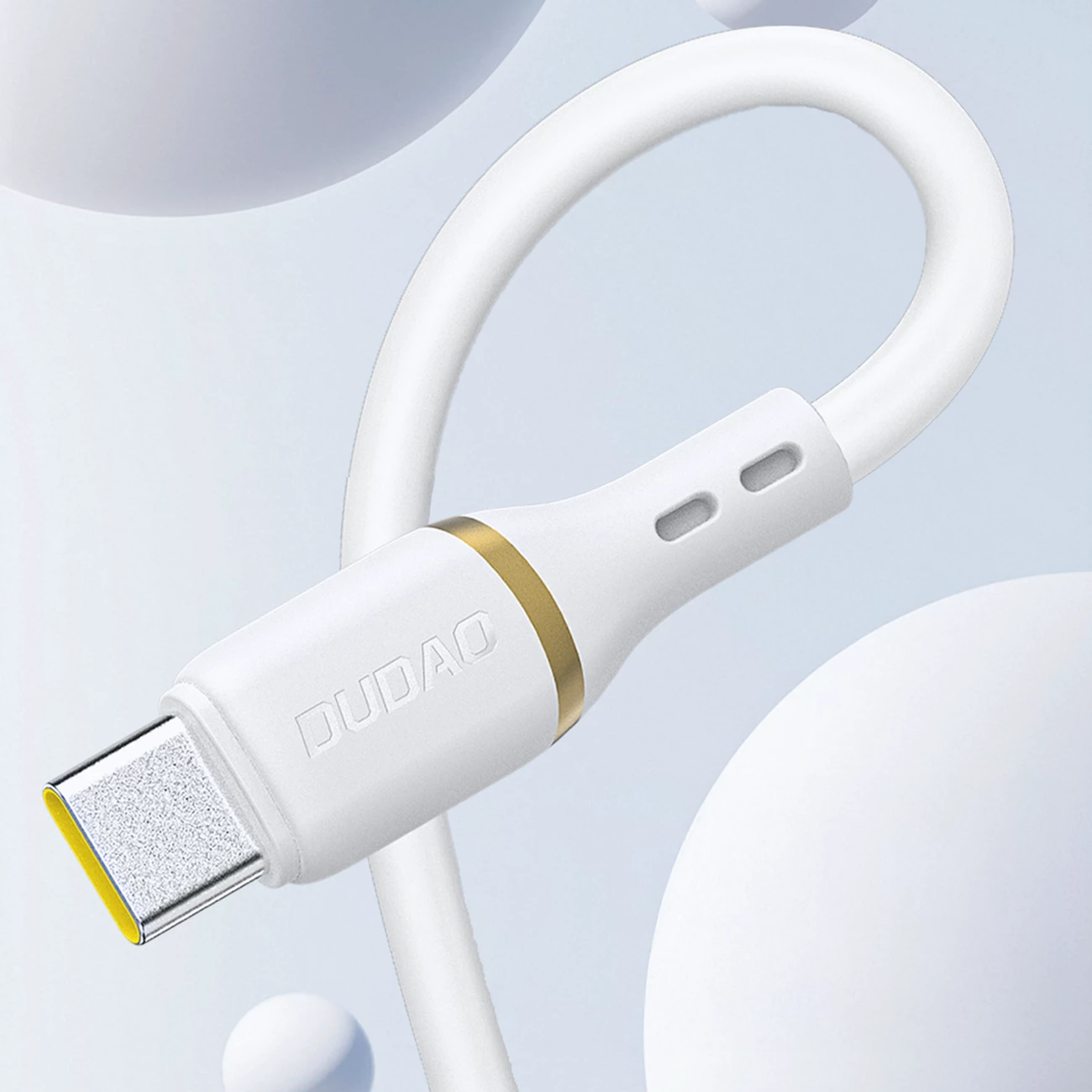 Kabllo karikimi dhe të dhënash, Dudao L25L, USB-A në Lightning, 1 m, 30 W, USB 2.0, silikon i butë, e bardhë