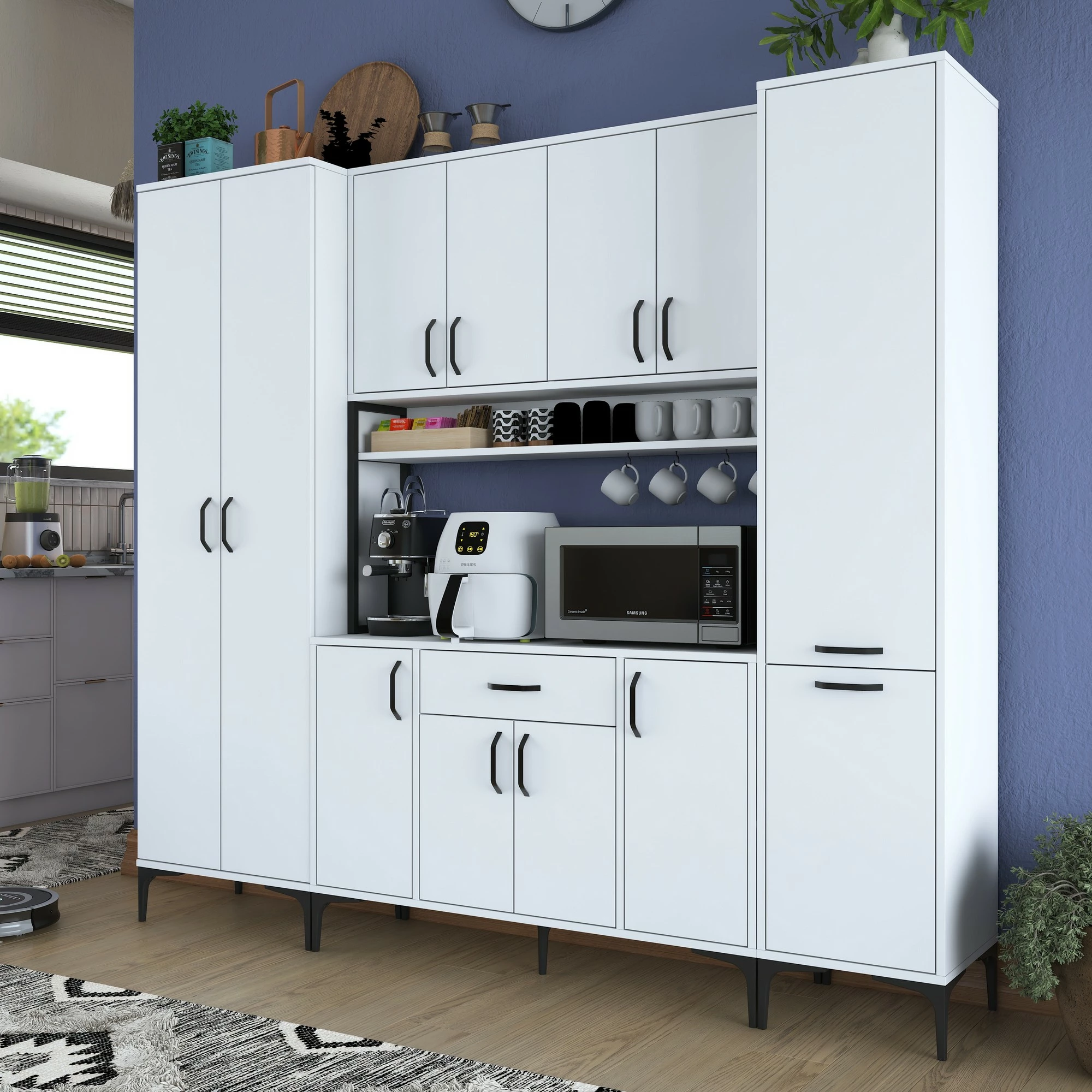 Dollap multifunksional Hanah Home, JE132 - 3053, ngjyrë e bardhë