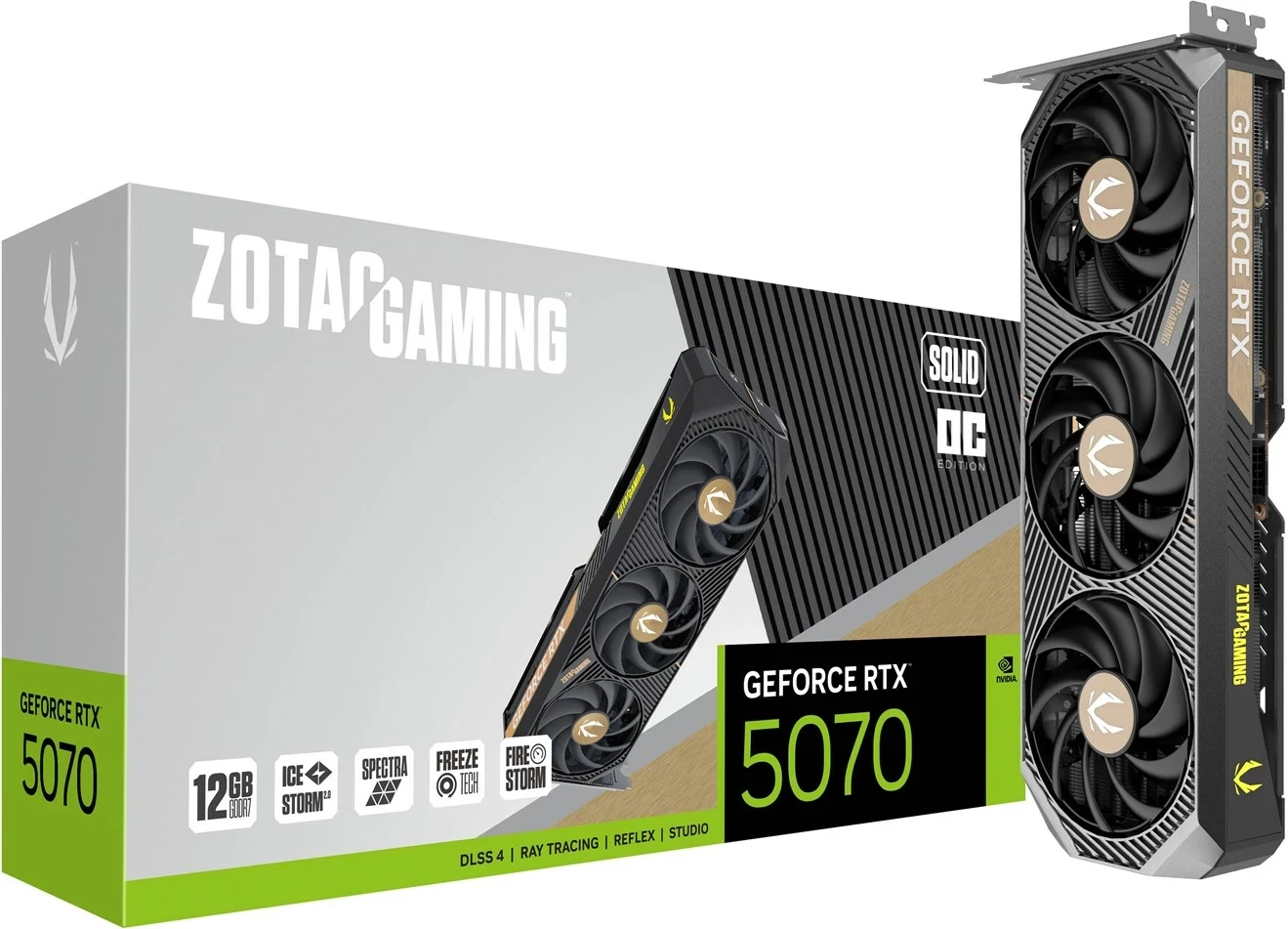 Kartelë grafike ZOTAC GeForce RTX 5070 SOLID OC, 12 GB GDDR7
