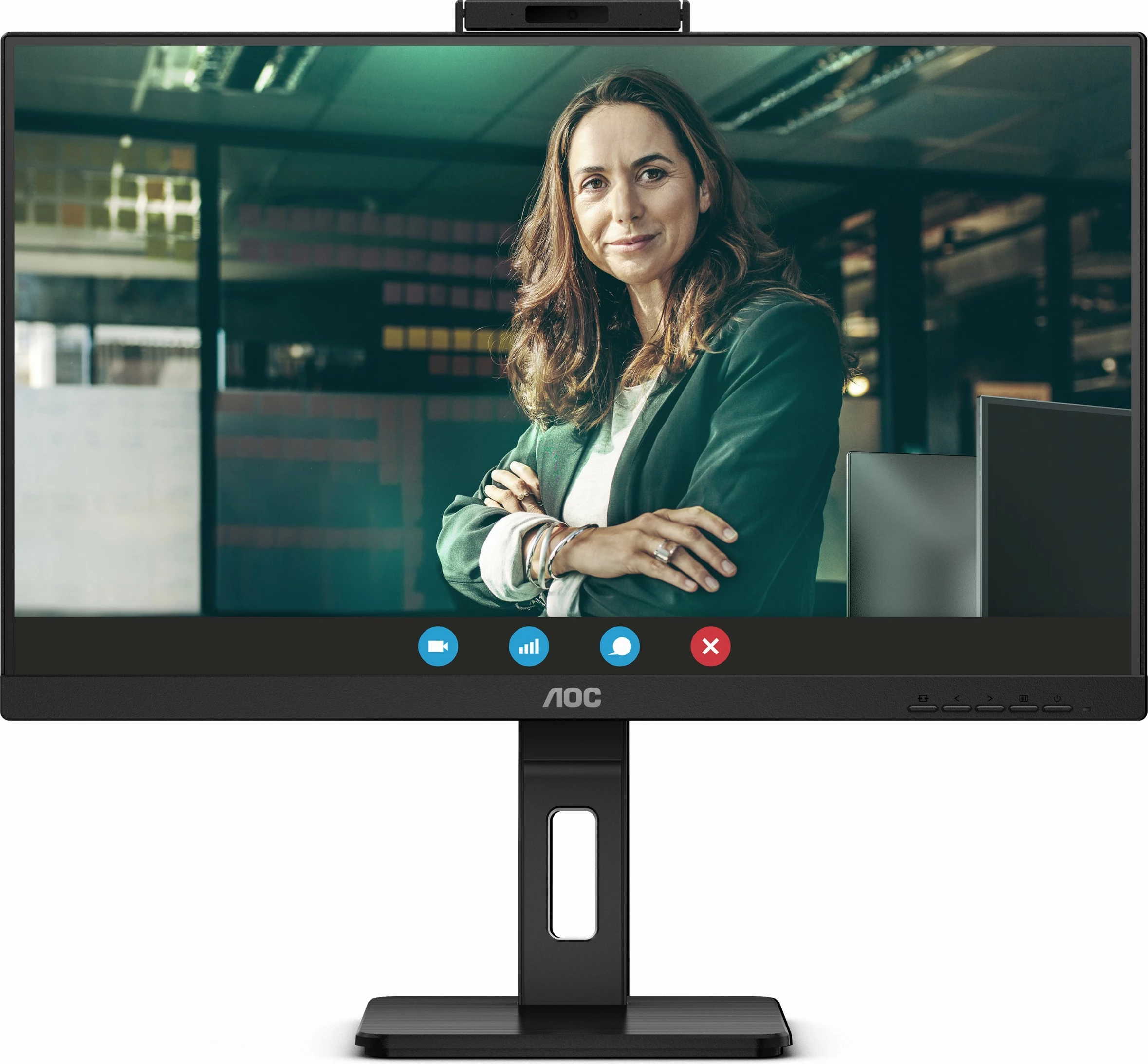 Monitor AOC Q27P3QW 27 inç IPS QHD, USB hub, kamerë, i zi