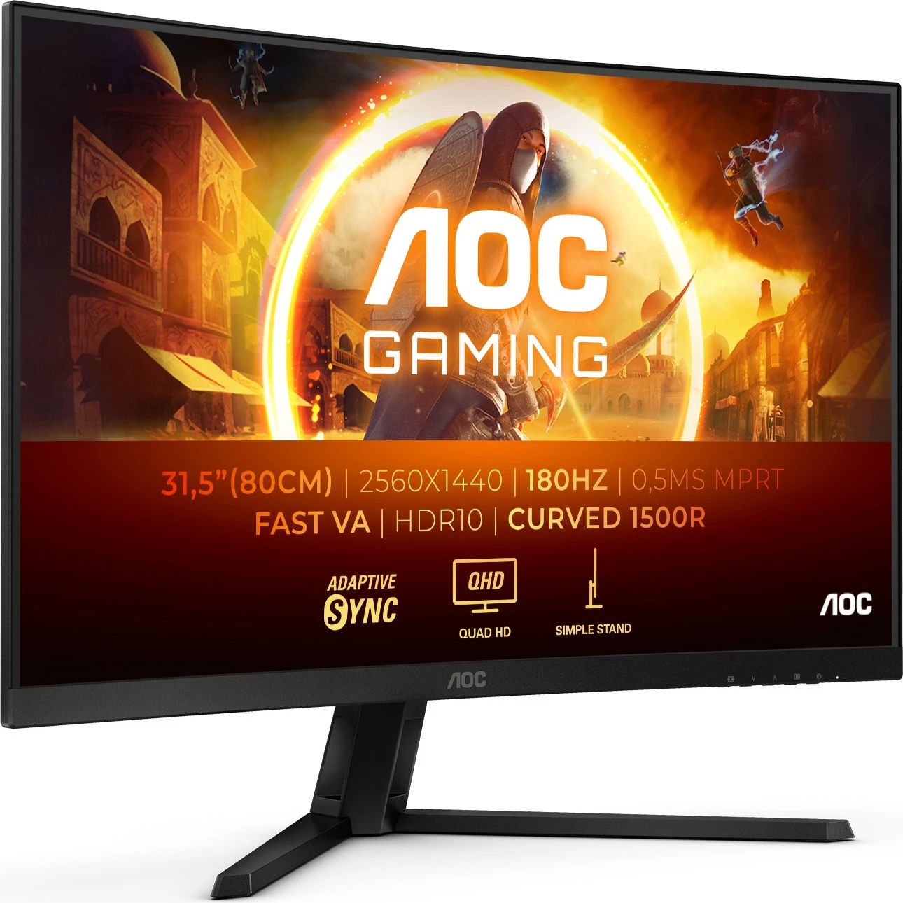 Monitor AOC G4 CQ32G4VE, 32", Quad HD, 0.5 ms, i zi, i hirtë