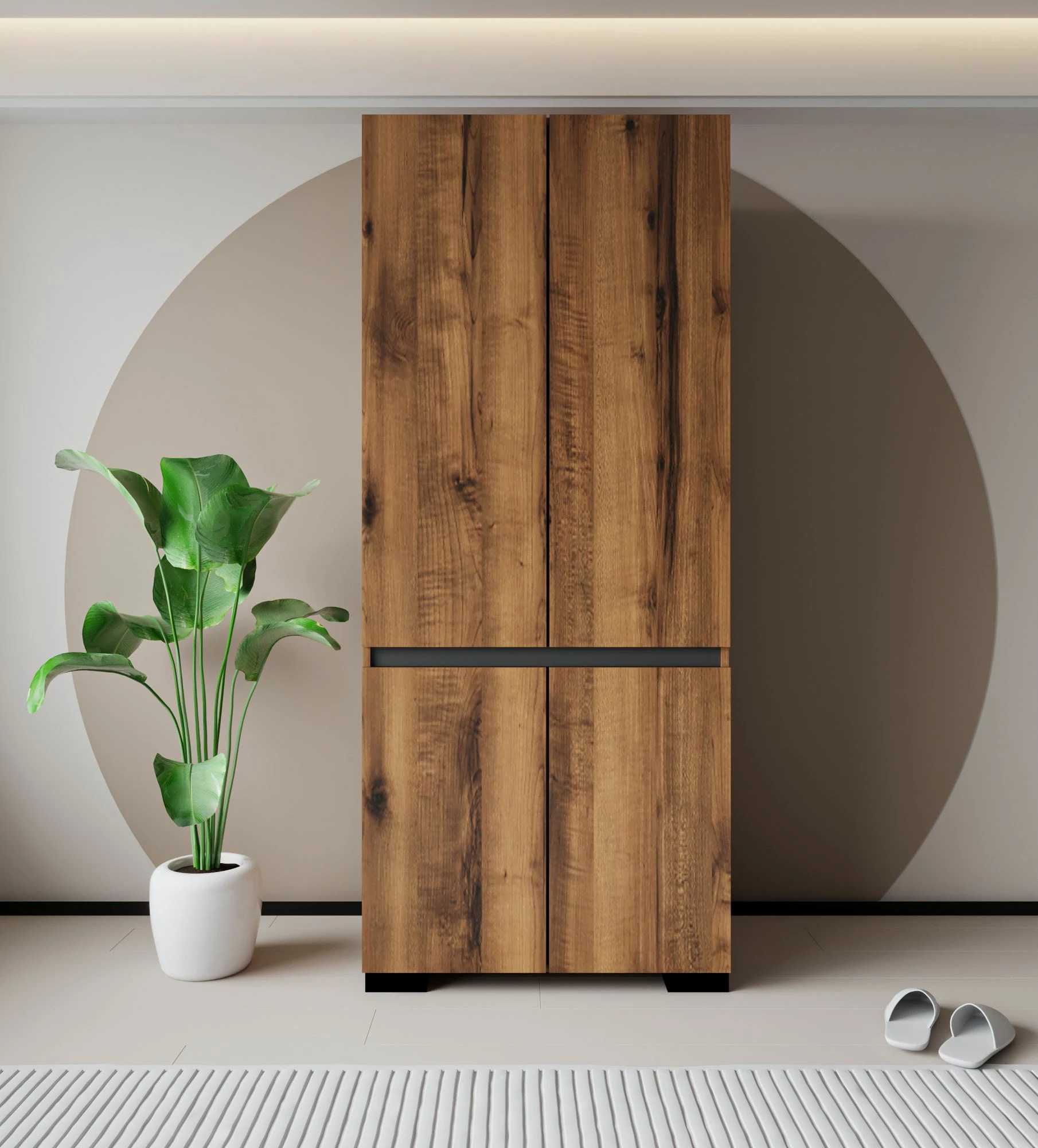 Dollap rrobash Skye Decor, Floransa 90, ngjyrë arre dhe antracit