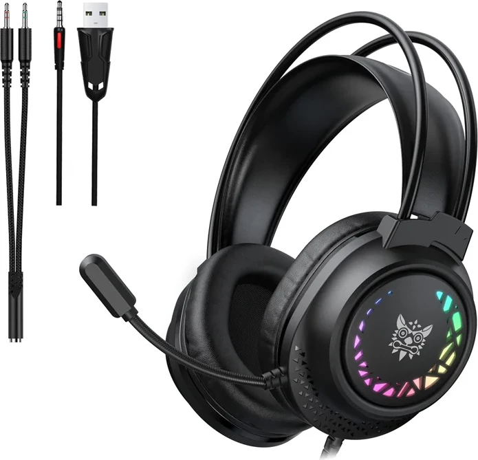 Kufje gaming ONIKUMA X92, me mikrofon, RGB, USB + 3.5mm, driver 50mm, të zeza