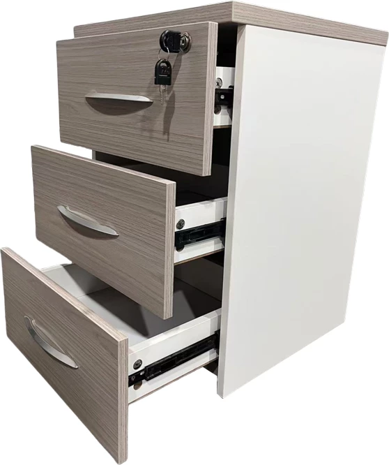 Sirtar për zyre në rrota, ngjyrë gri-bardhë, 40x40x55cm