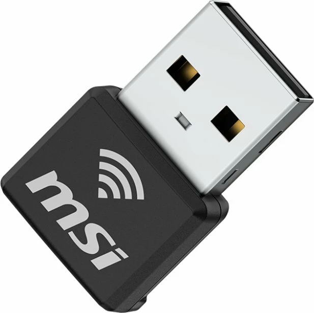 Adapter Wi‑Fi USB MSI AX1800 Nano GUAX18N, Wi‑Fi 6, dual-band 2.4/5 GHz, deri 1774 Mbps, USB 2.0, i zi