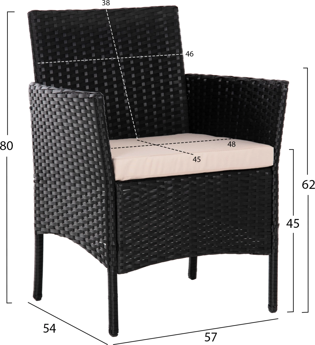 Set ulëse për kopsht STASIA FH6089.01, 4 pjesë, e zezë/bezhë