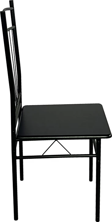 Tavolinë me karrige Roza II, set 5 copë, MDF, këmbë metalike të zeza, 110x60x74cm