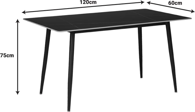 Tavolinë me karrige Gustas-Bella set prej 5 pjesësh, ngjyrë hiri me gurë të sinteruar mermeri të zi 120x60x75cm