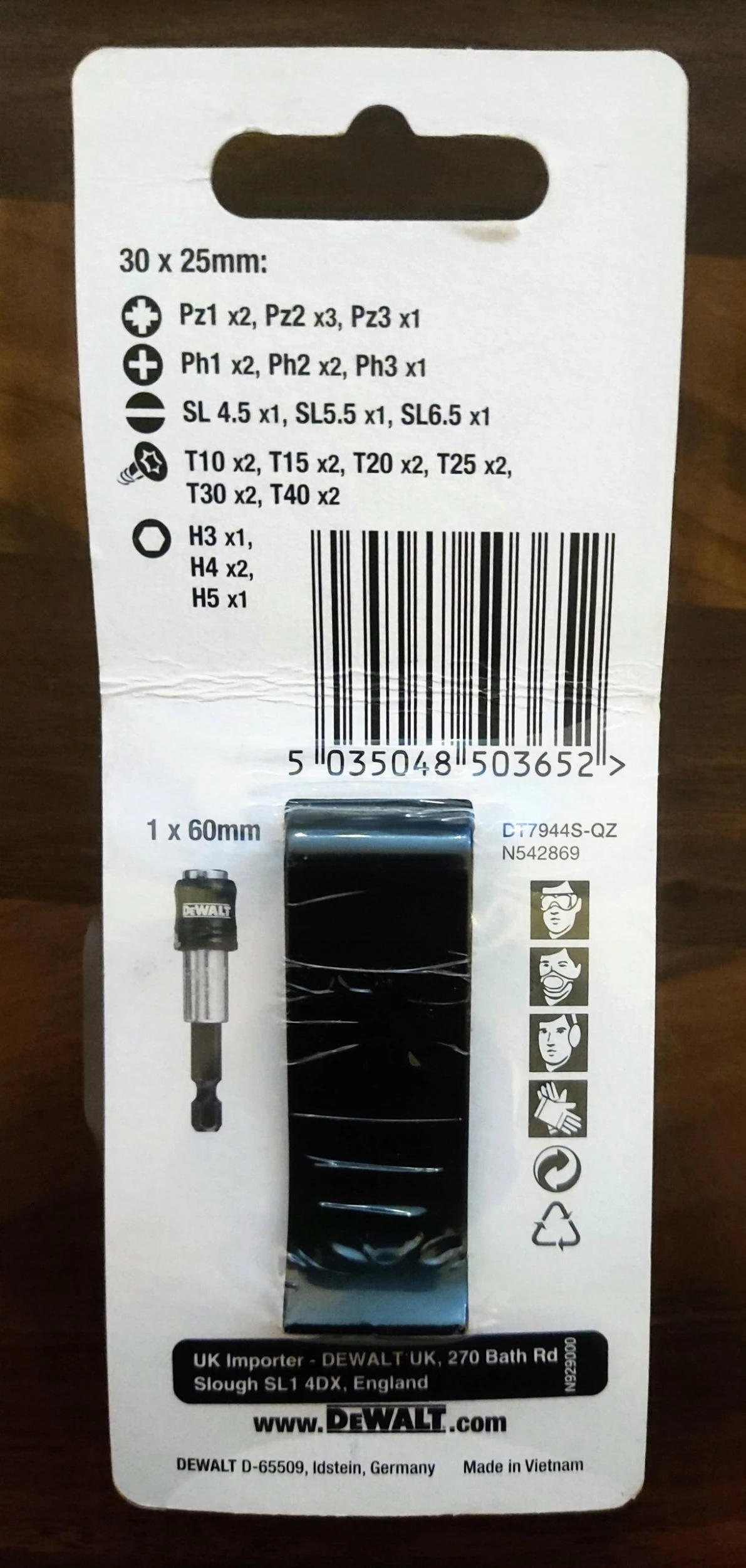 Set bitash 1/4\" DeWalt, 31 copë, me mbajtës magnetik quick-change
