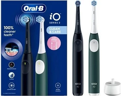 Furçë dhëmbësh elektrike Braun Oral-B iO SERIE 2, Night Black + Forest Green