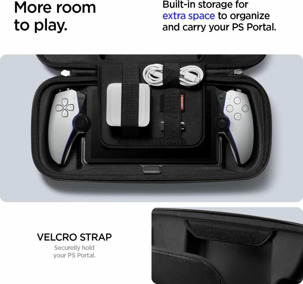 Mbështjellës Spigen Rugged Armor Pro për Sony Playstation Portal, i zi