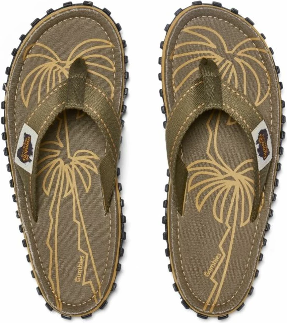 Flip-flopa për meshkuj Gumbies Islander Palm Leaf Khaki