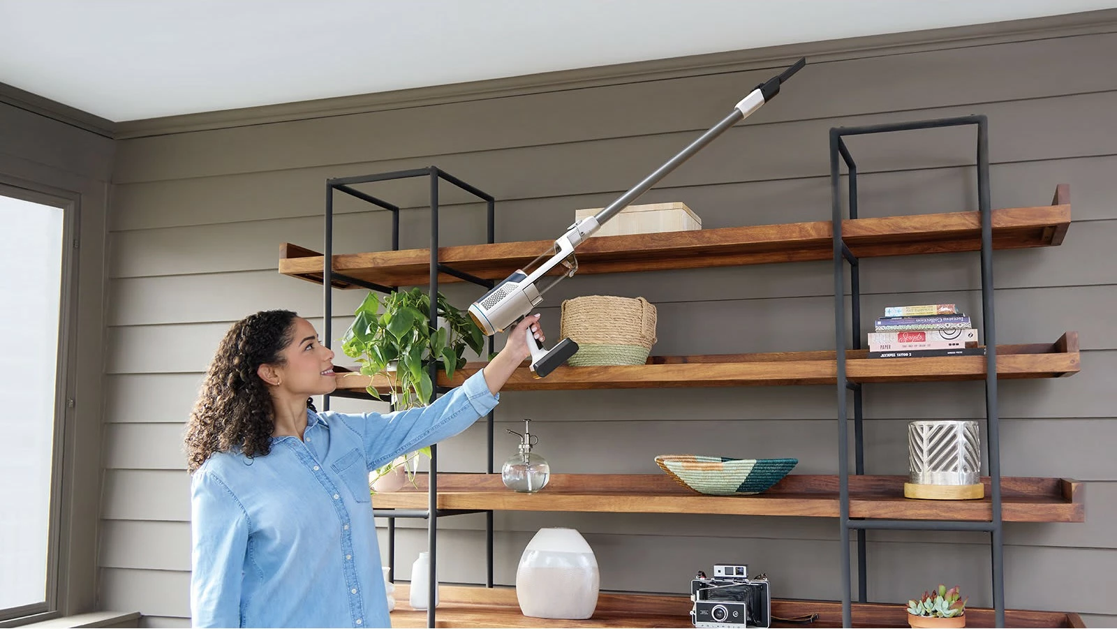 Fshesë elektrike Shark BU3521EU, 2-në-1, pa qese, blu, bardhë