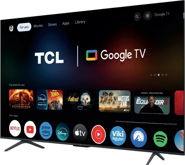 Televizor QLED, TCL, 85P81K, 85" 4K Ultra HD 144Hz, Google TV, Dolby Vision/Atmos, sistem zëri 2.1 ONKYO, Bluetooth