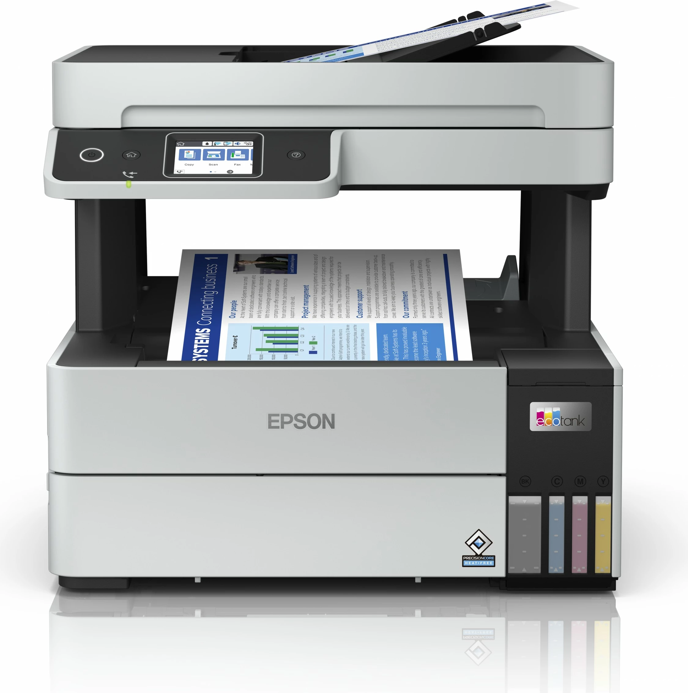 Printer multifunksional Epson EcoTank ET-5170, ngjyra, A4, Wi-Fi, ekran LCD, zi/bardhë