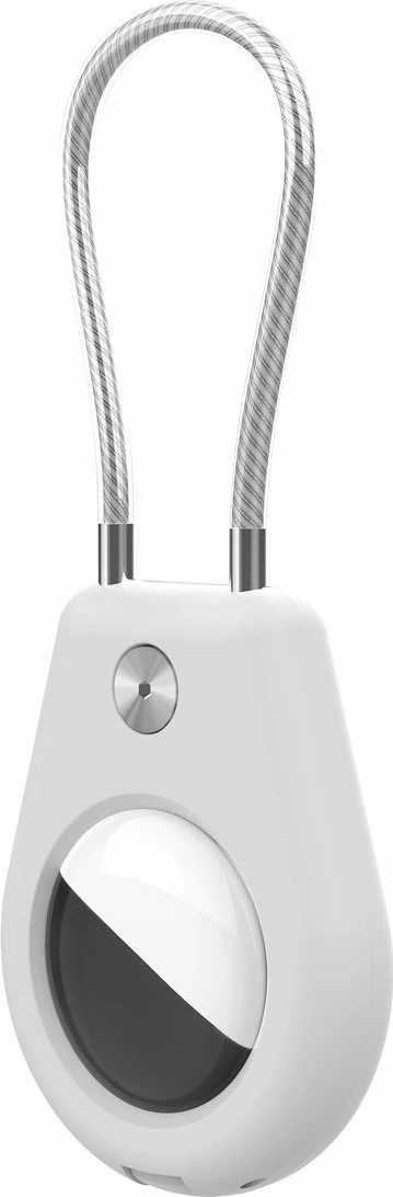 Mbështjellës Hurtel për Apple AirTag me kabllo çeliku, Bardhë