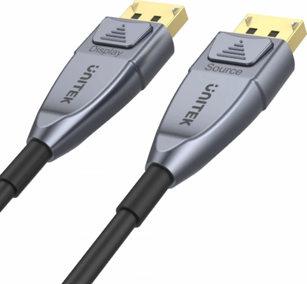 Kabllo DisplayPort Unitek C1618GY 20m DP 1.4 optike 8K@60Hz, gri