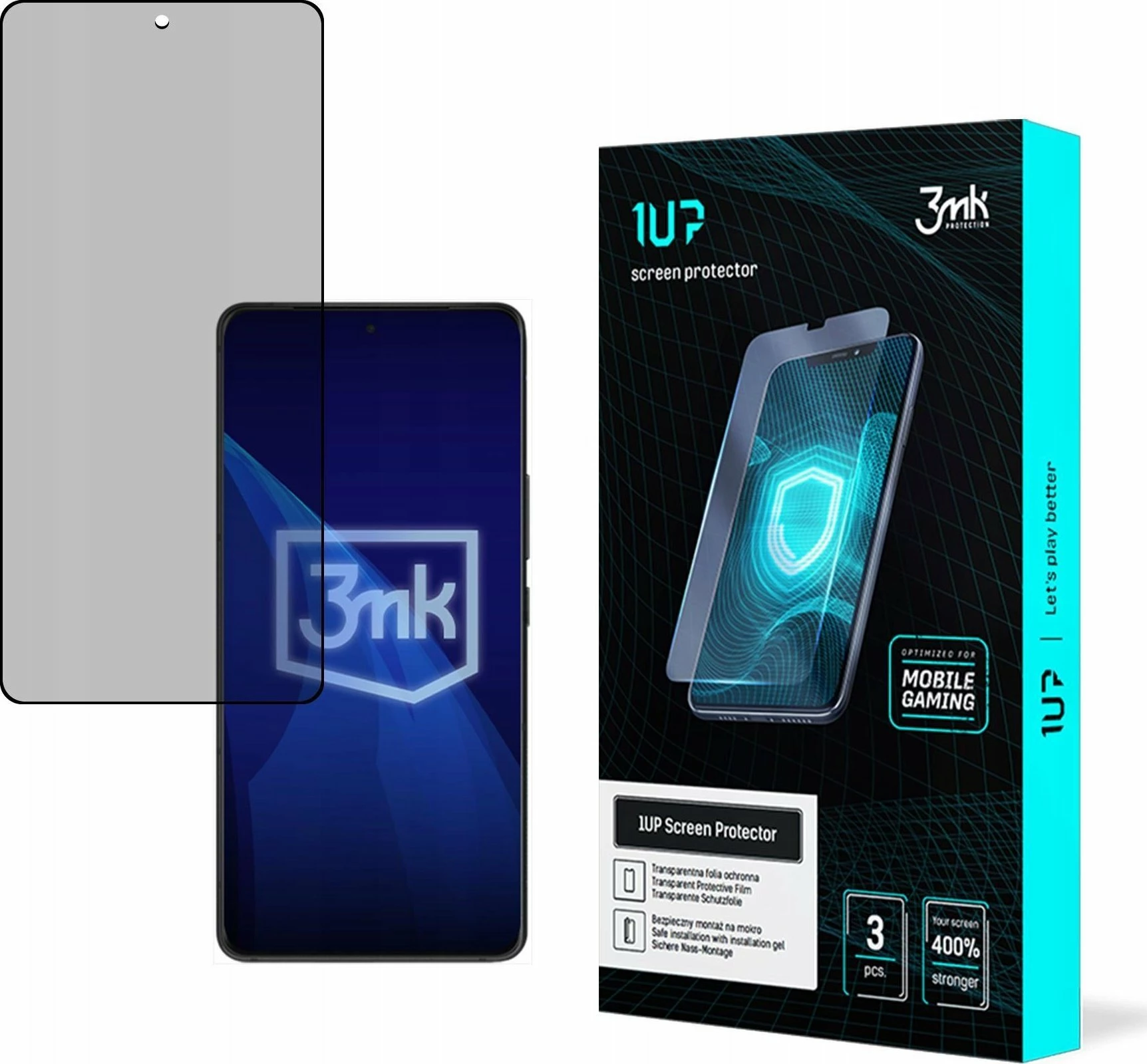 Foli mbrojtëse ekrani 3MK 1UP Pro për ASUS ROG Phone 9, set 3 copë