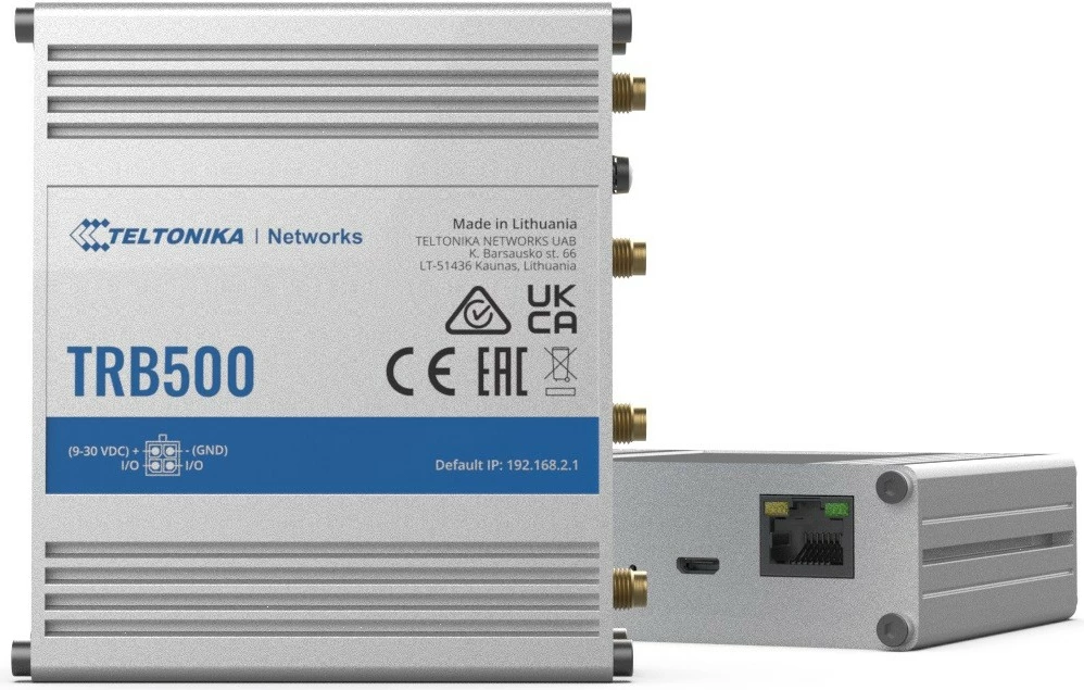 Gateway 5G/LTE Teltonika TRB500, portë Gigabit Ethernet, 4 antena, Alumini