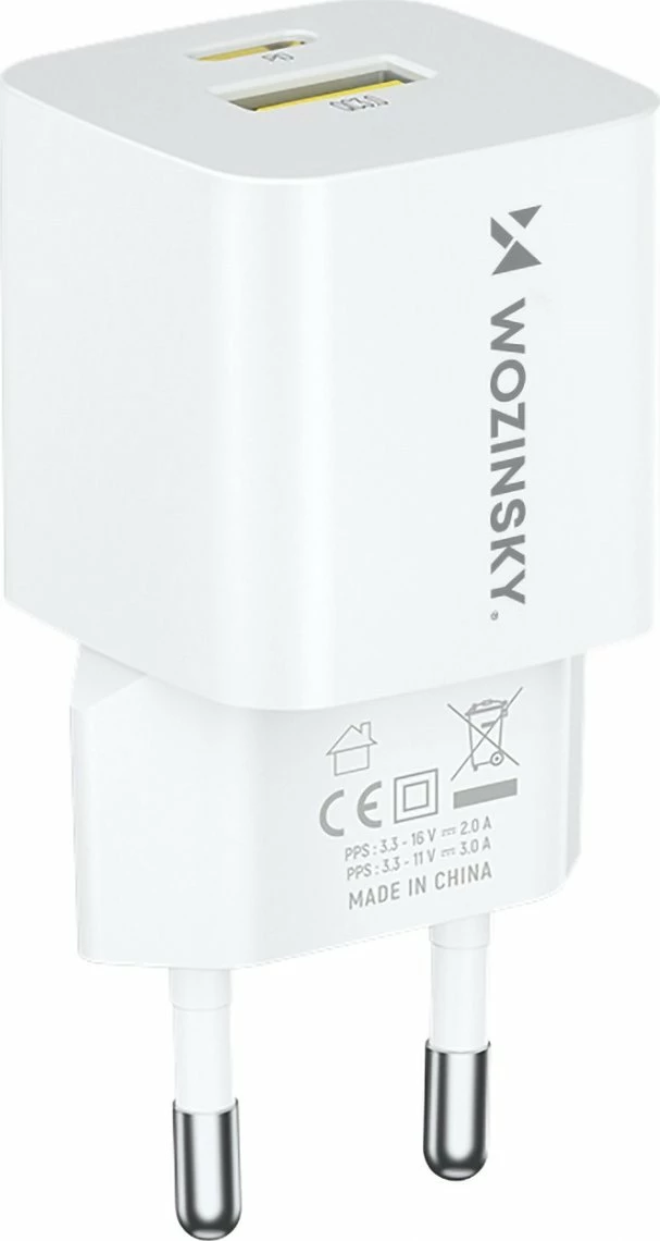 Karikues Wozinsky WWCEAC GaN 33W USB-A/USB-C, i bardhë