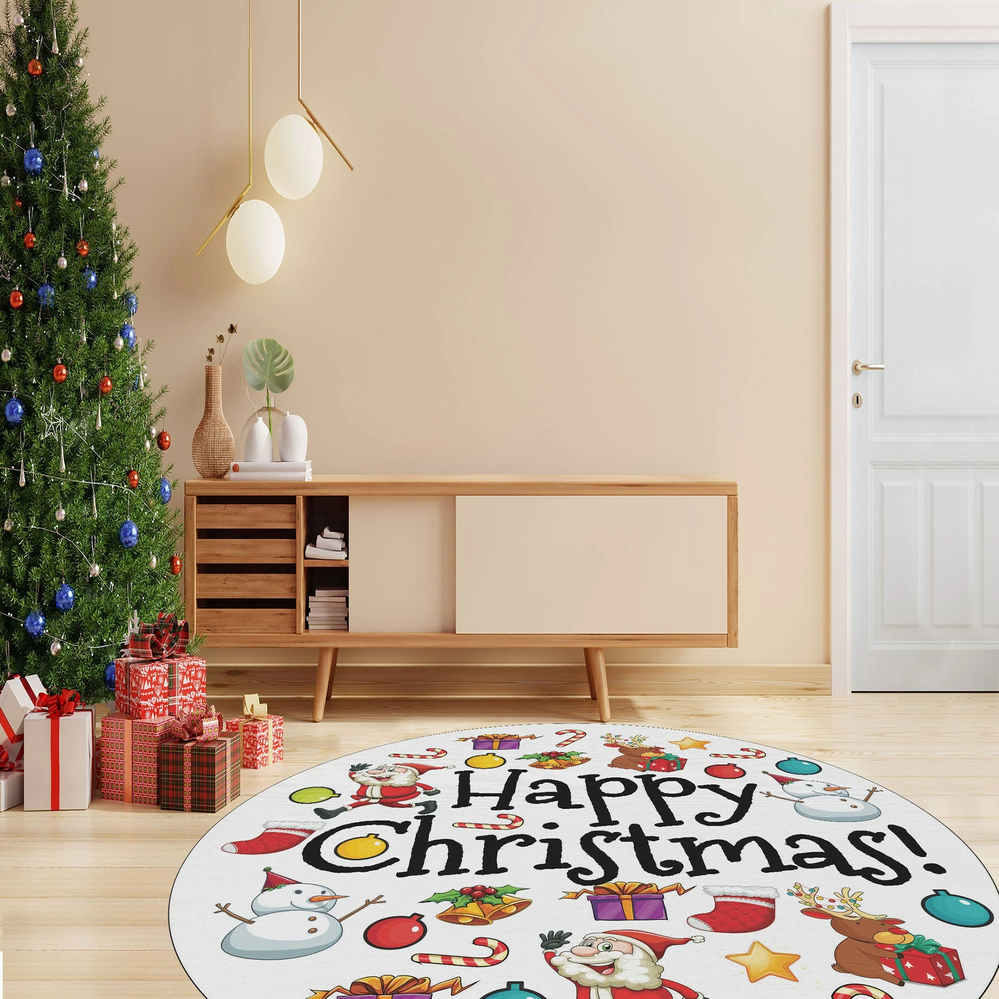 Qilim i rrumbullakët, shumëngjyrësh, 160cm, Conceptum Hypnose, Woopamuk444