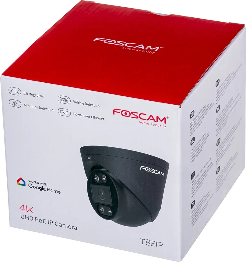Kamera IP POE FOSCAM T8EP 8MP, e zezë