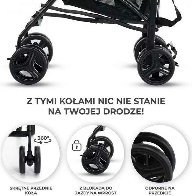 Karrocë fëmijësh Kinderkraft TIK GREY, umbrella, 6.5 kg, gri