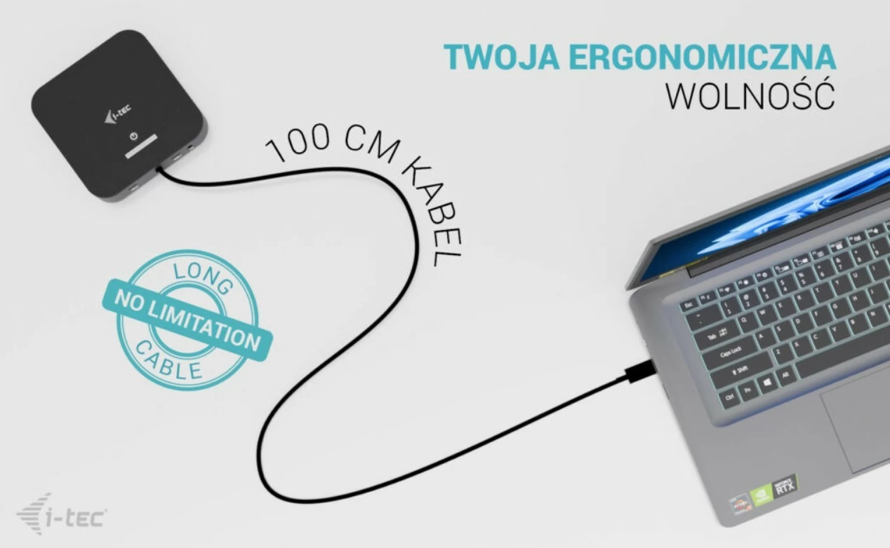 Kasë i-tec C31DUALHDMIDPD100 me 2x HDMI, USB-C Dock, 100W, e zezë