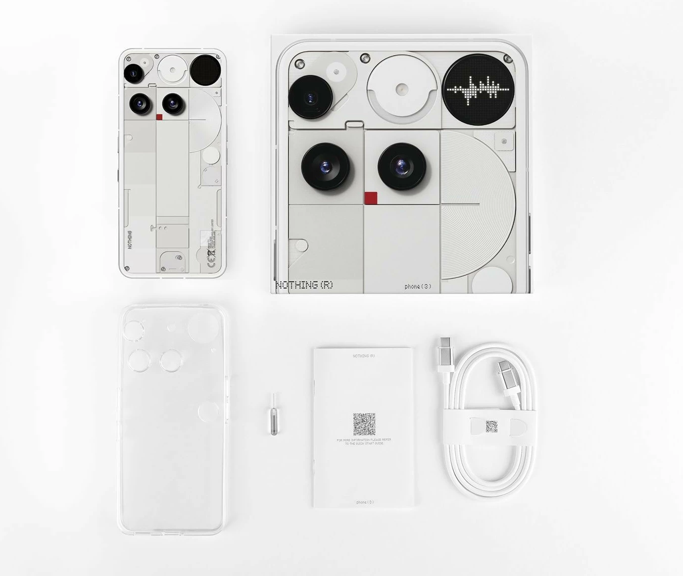 Celular Nothing Phone 3 5G, 12GB RAM, 256GB, bardhë