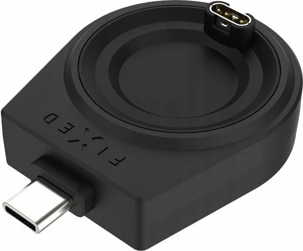 Adapter karikimi USB-C Fixed FIXDW-GA-BK për Garmin (Fenix/Epix/Venu/Vívoactive), 4-pin 2.5W, pa kabllo, i zi