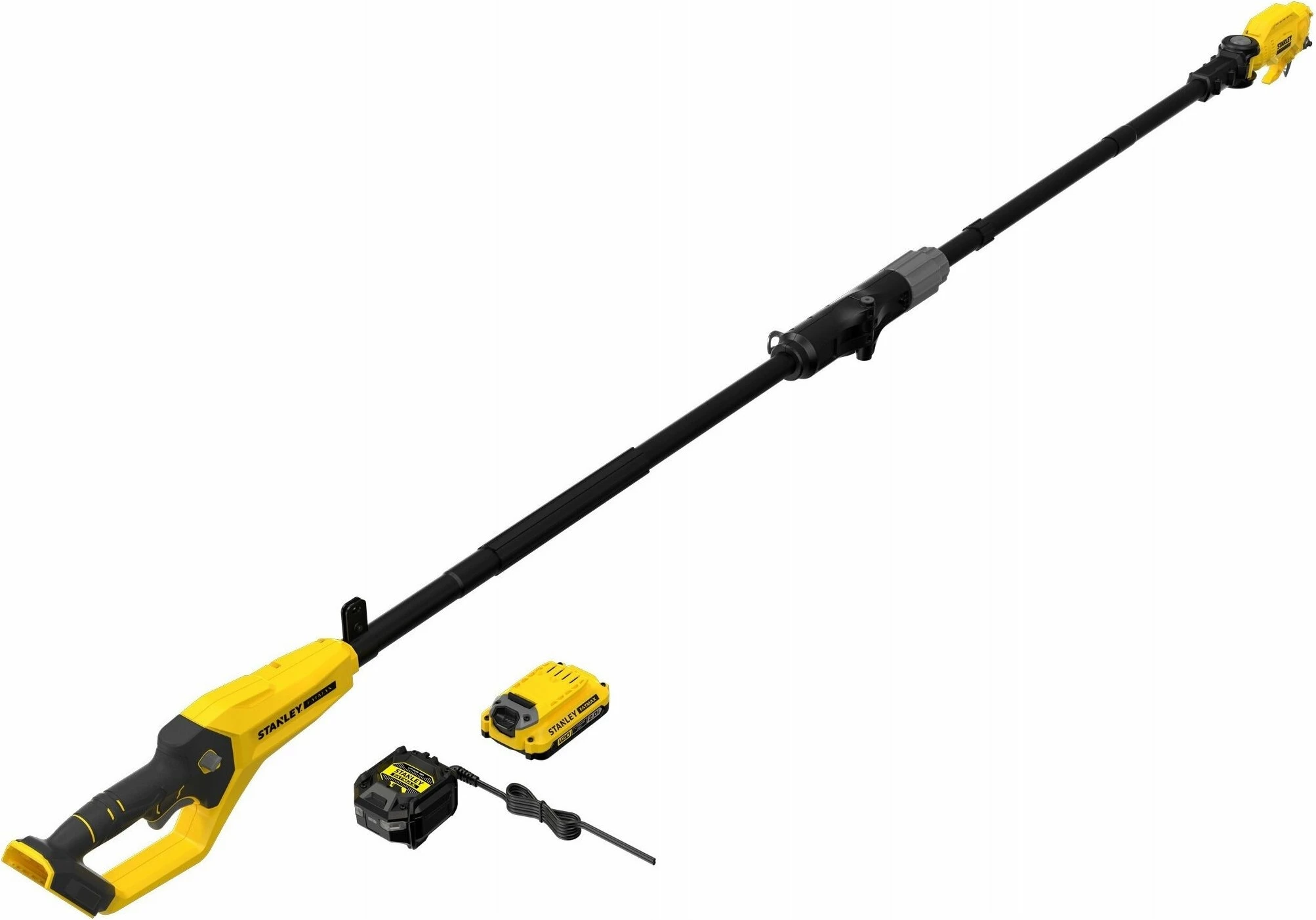Gërshërë krasitëse teleskopike me bateri Stanley SFM V20, 18V, teh 500mm, prerje deri 32mm, 1x bateri 2Ah, verdhë/zezë