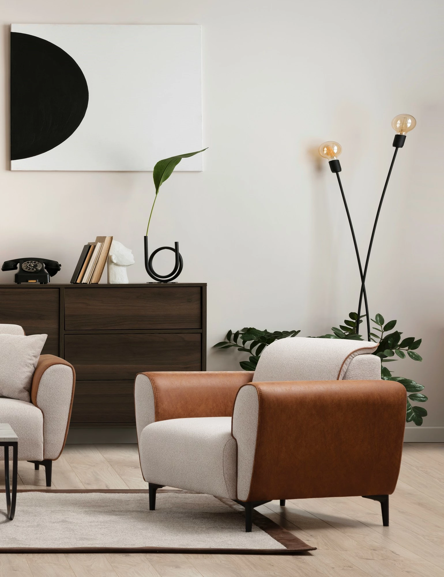 Karrige një vendëshe Atelier del Sofa, bezhë-kanelë
