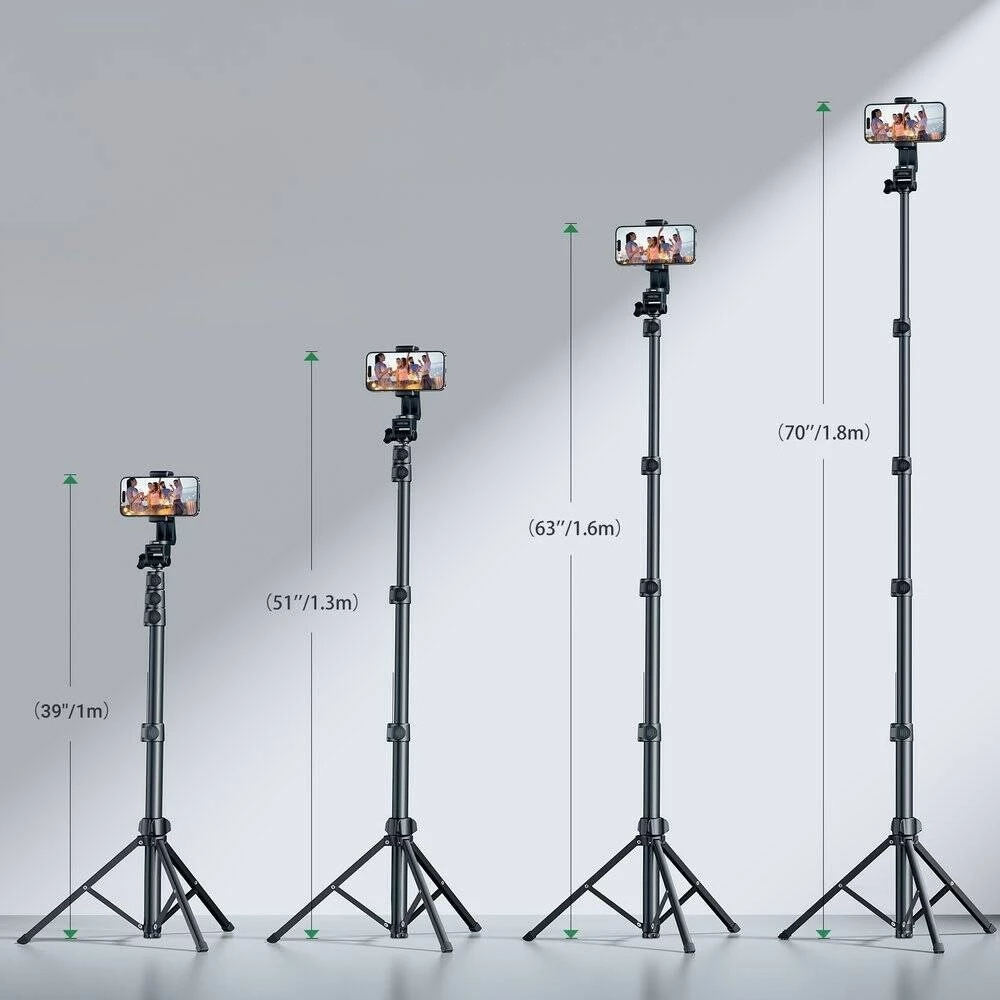 Selfie stick UGREEN LP680 me stativ dhe telekomandë, 1.8m, i zi