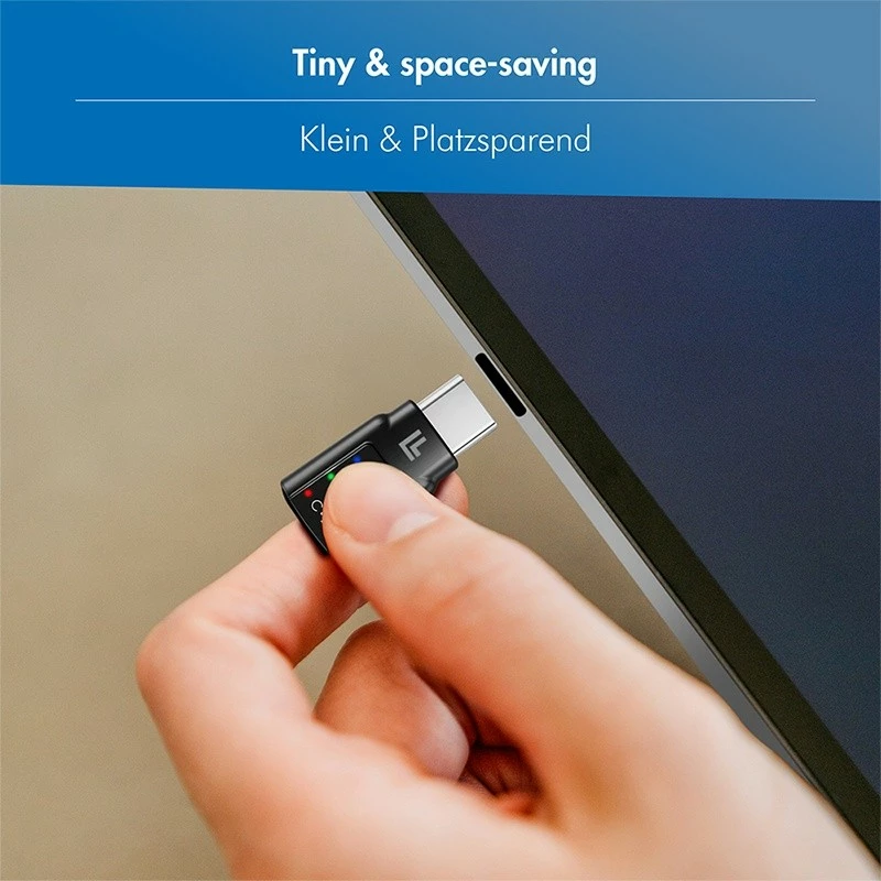 Adapter audio LogiLink KKLLIZ000UA0424, USB-C në 3.5mm, me DAC dhe EQ, Zi