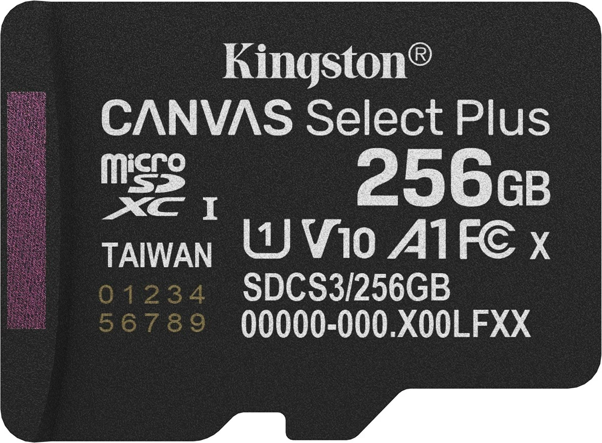 Kartelë memorie microSDXC Kingston Canvas Select Plus Gen3 256GB me adapter, e zezë