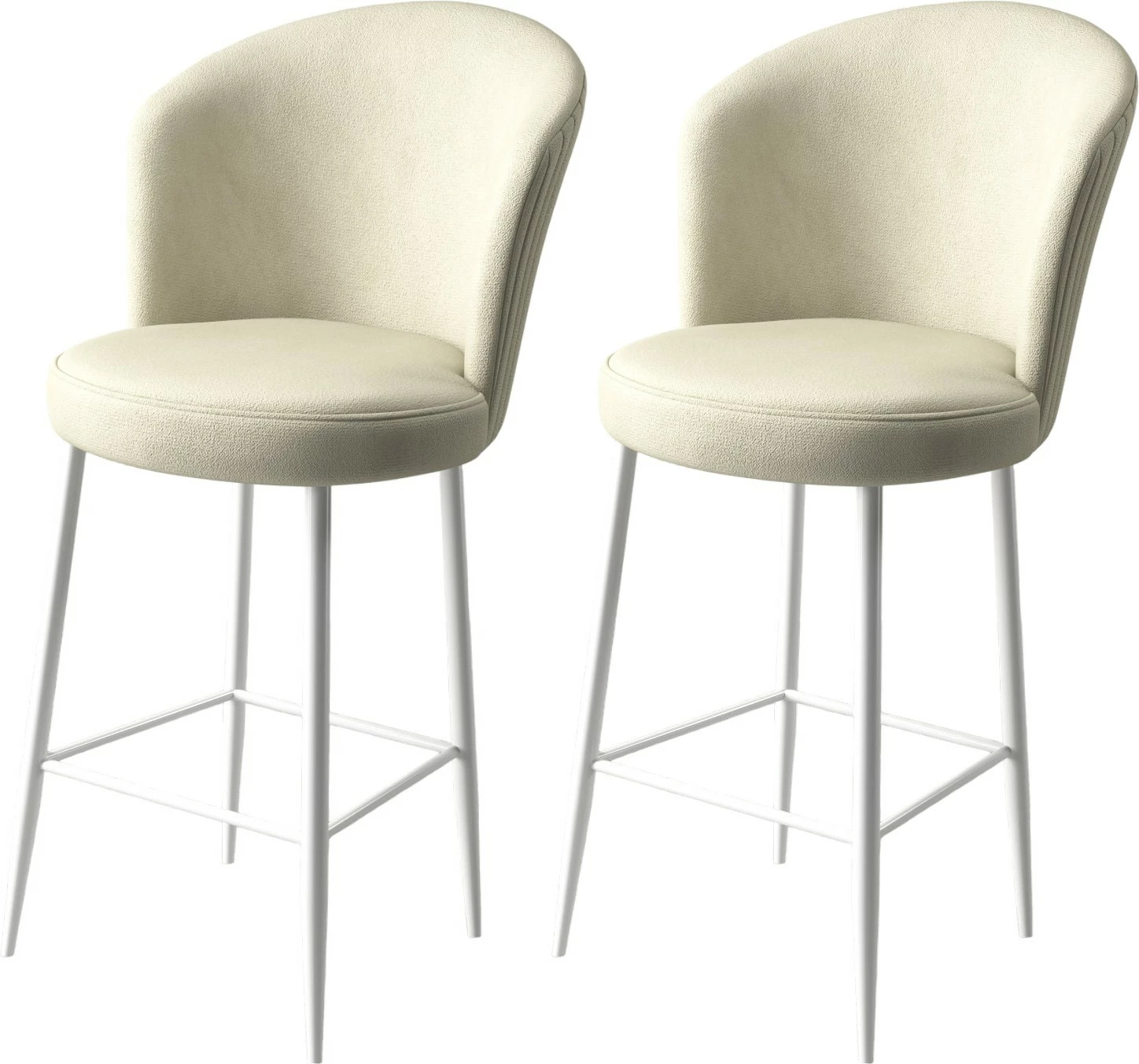 Karrige për bar (2 copë), Hanah Home, Fora, krem dhe e bardhë