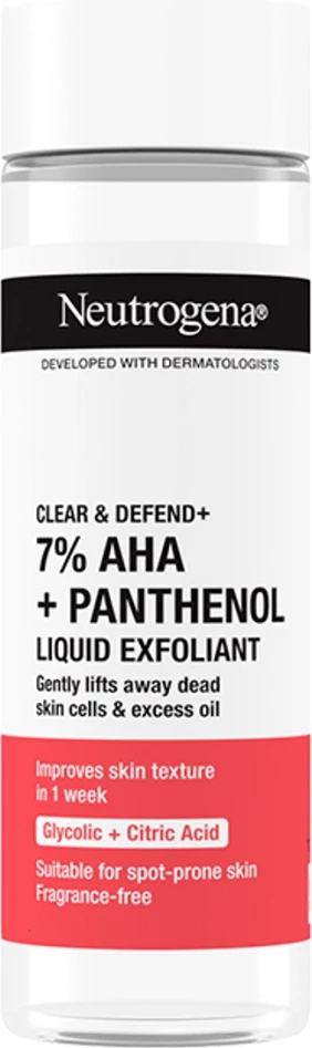 Fluid eksfoliues për fytyrë Neutrogena Clear & Defend+, 125ml