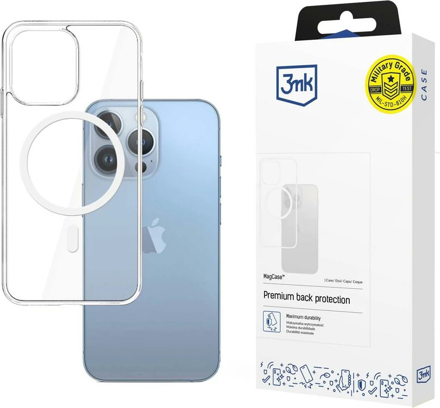 Mbështjellës për celular 3mk MagCase për iPhone 13 Pro, kompatibil me MagSafe, transparent