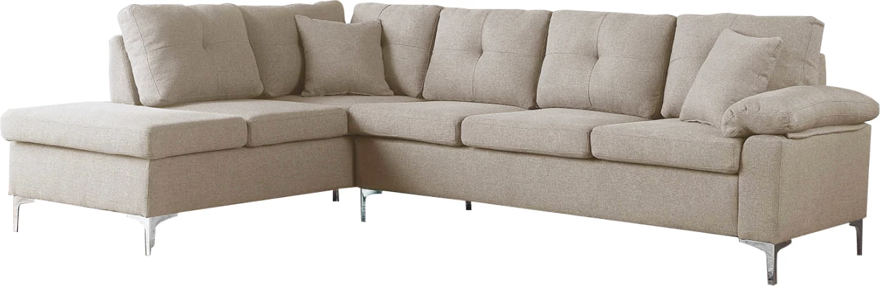 Këndore e majtë FH3086L, bezhë, 282x197x90 cm