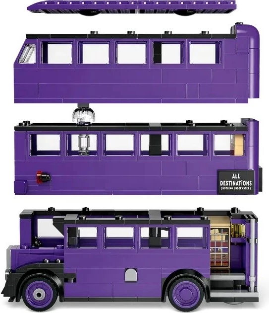Set LEGO Harry Potter Knight Bus Adventure 76446, 4 minifigura, 499 pjesë, e purpurt