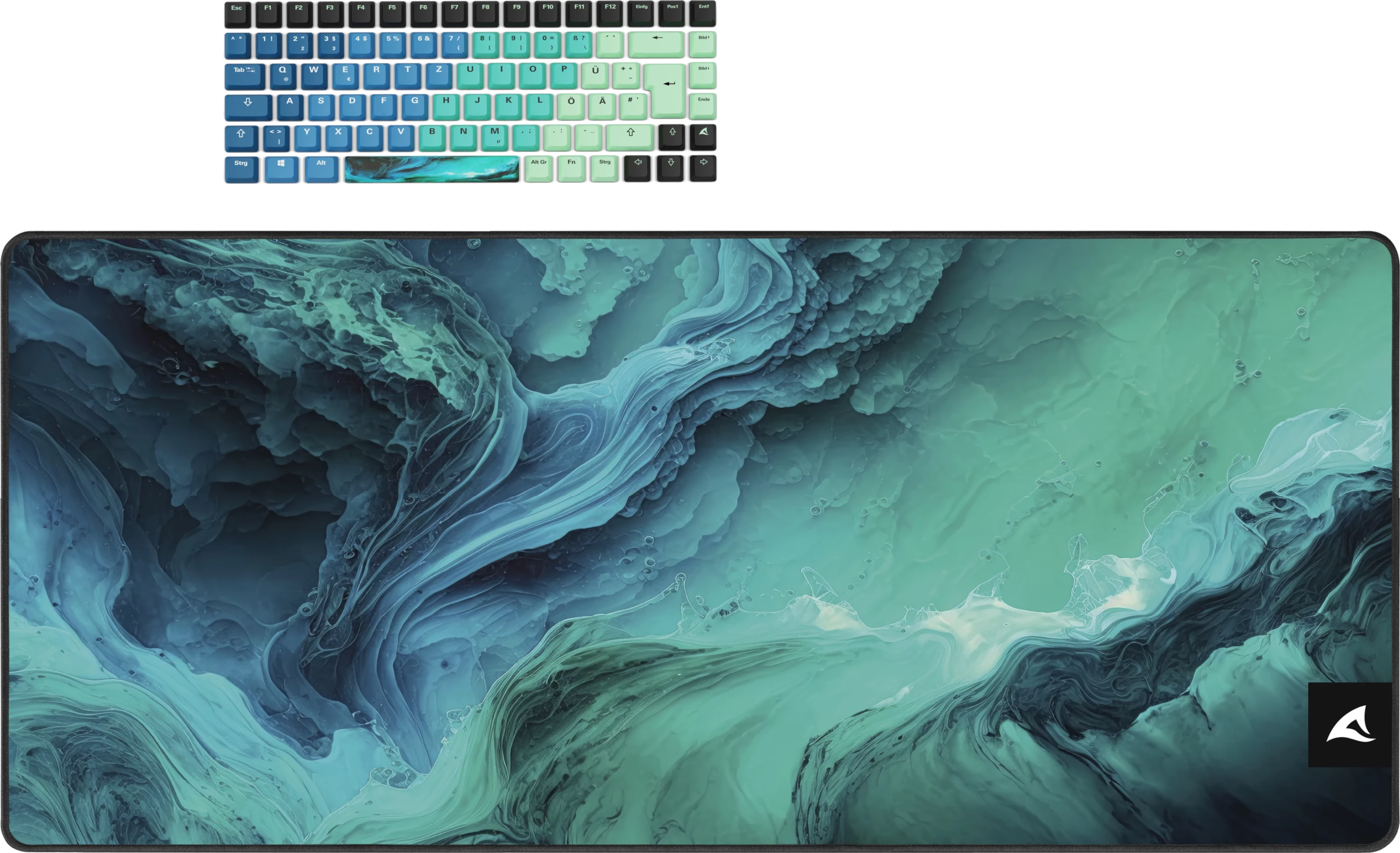 Kasë tastierë Sharkoon SKILLER SGK50 S3 Design Bundle D4, mauspad i madh, turkis/blu