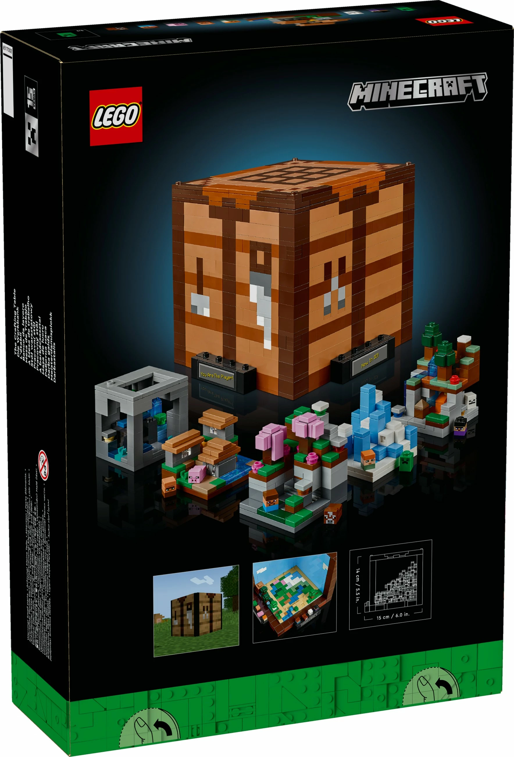 Set ndërtimi LEGO Minecraft 21265, The Crafting Table, 1195 pjesë, multikolor