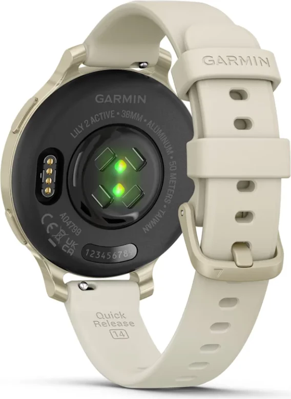 Smartwatch Garmin Lily® 2 Active – Lunar Gold with Bone Silicone Strap