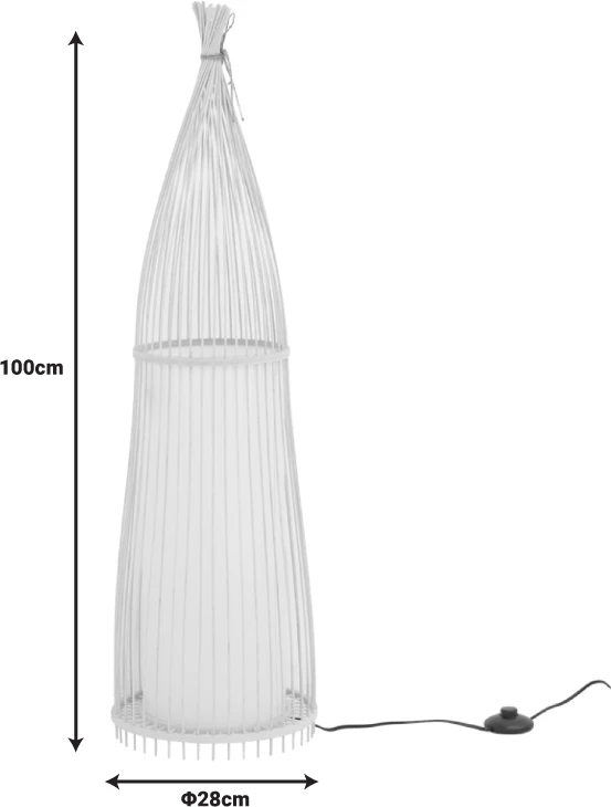 Llambë dyshemeje Florance Inart E27 bambu ngjyrë natyrale D28x100cm