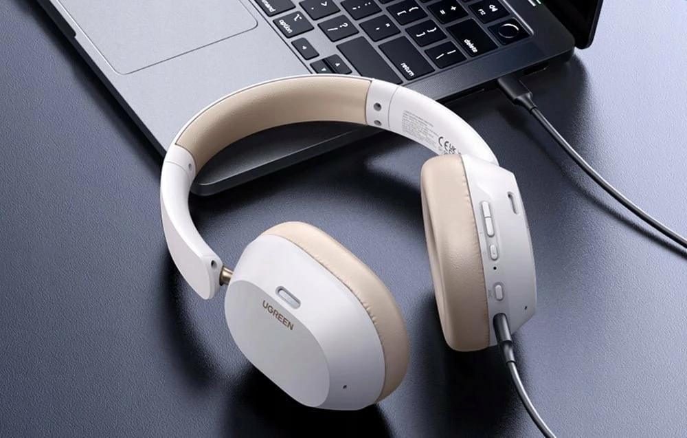 Kufje Ugreen HiTune Max 5C, Bluetooth 5.4, Hybrid ANC, 75 orë, të bardha