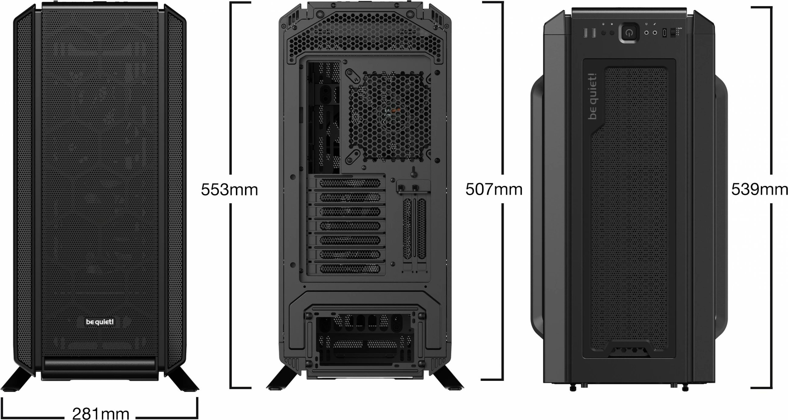 Kasë be quiet! Silent Base 802 Window Black, Midi Tower, PC, ATX, EATX, micro ATX, Mini-ITX, ABS, Çelik, 18.5 cm
