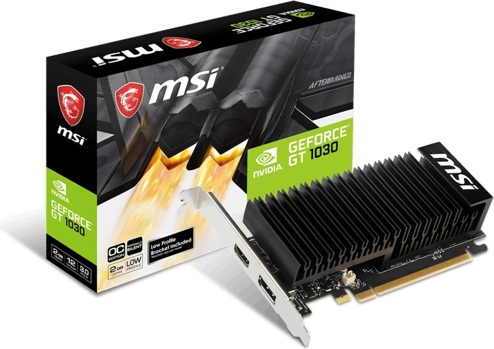 Kartelë grafike MSI GeForce GT 1030 2GHD4 LP OC, 2 GB, GDDR4, e zezë