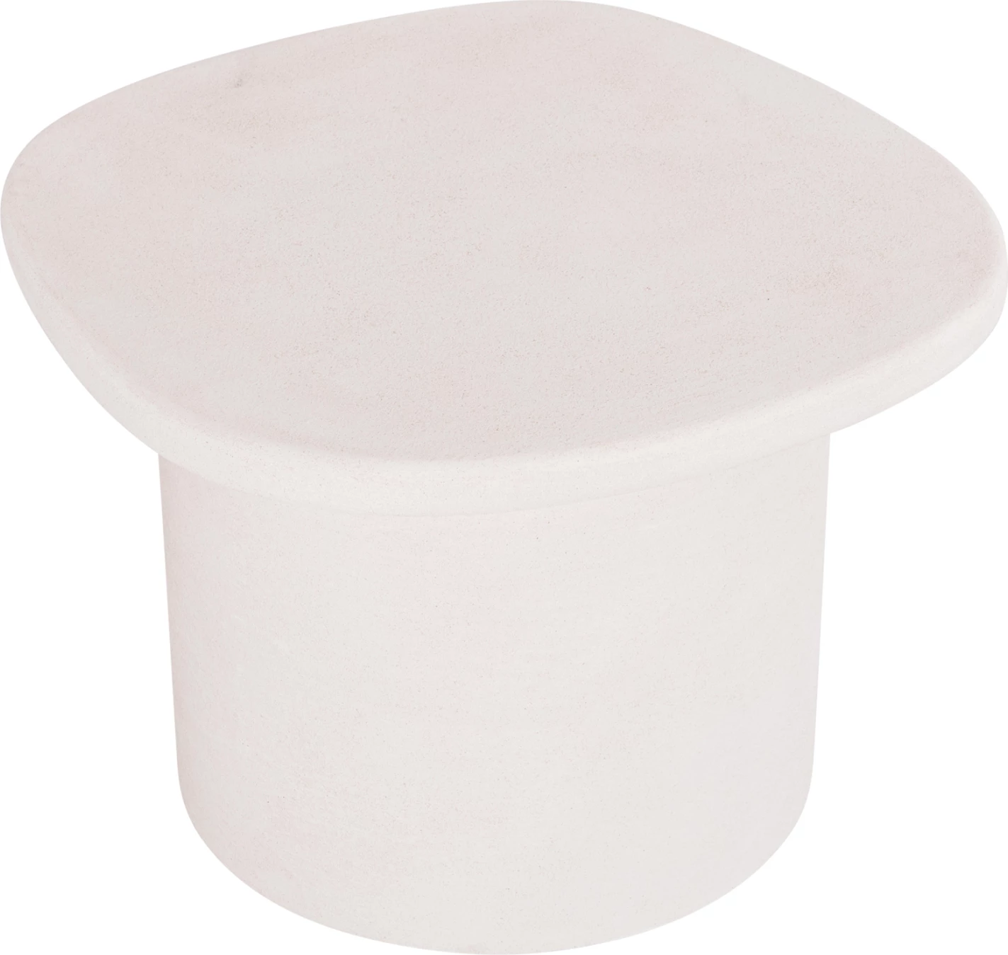 Tavolinë kafeje ovale, seri Santorini, MDF, ngjyrë off-white, 54x54.5x40H cm.